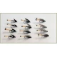 12 Wet Flies - Blae and Black, Prince Charming, Teal and Red