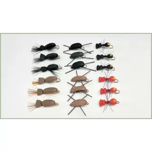 18 Dry Flies - Beetles and Foam Ants inc Ants and Standard and Gum