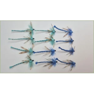 12 Barbless Teal and Royal Blue Dragon Fly