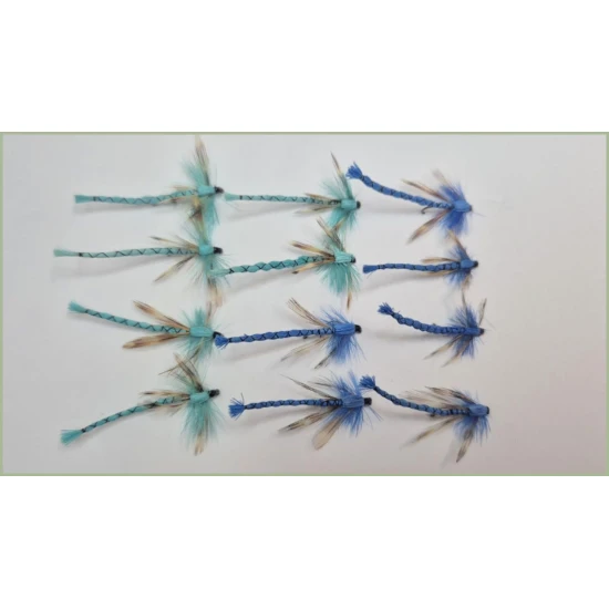 12 Barbless Teal and Royal Blue Dragon Fly