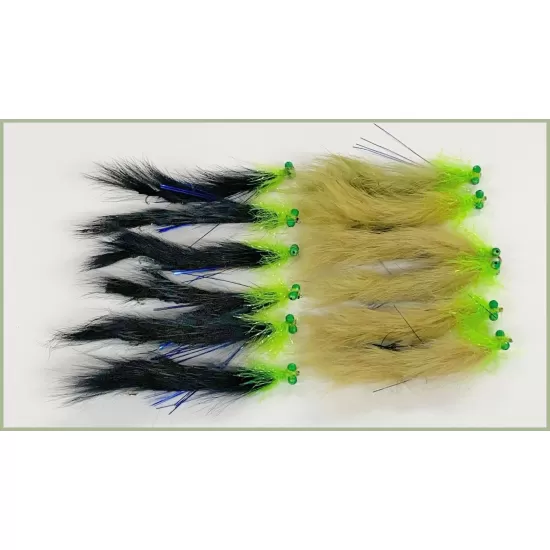 12 Barbless Eyed Snake Zonkers , Mixed Colours