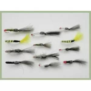 12 Shuttlecock Flies - Mixed (Full Range) including tiger
