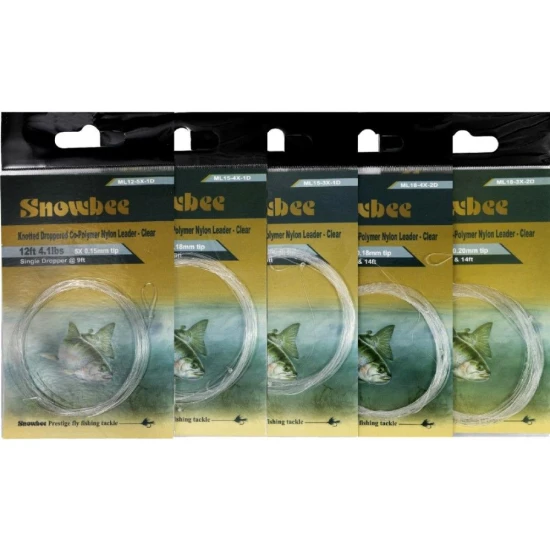 12FT Snowbee Monofilament Knotted Leaders with Dropper