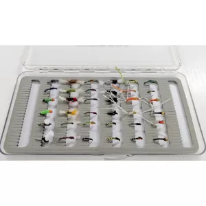36 Buzzer Flies Slimline Box Set - Slot Foam Clear lid box