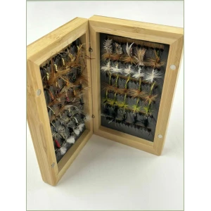 50 Dry Flies in Bamboo Fly Box