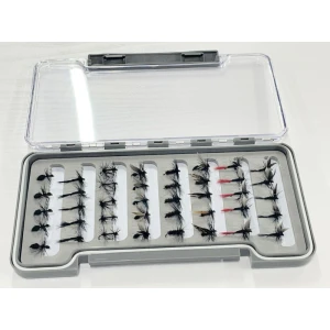 40 Barbless Black Dry Flies