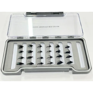 24 Barbless Wet Black Spider Box Set