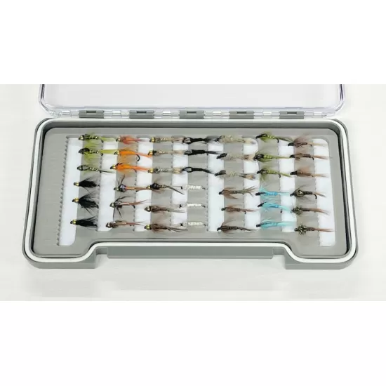 42 Barbless Nymph - Goldhead and Unweighted Box Set named patterns