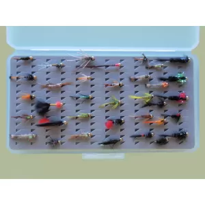 35 Goldhead Nymph Flies in a Slimline box - Triangle Easy Grip