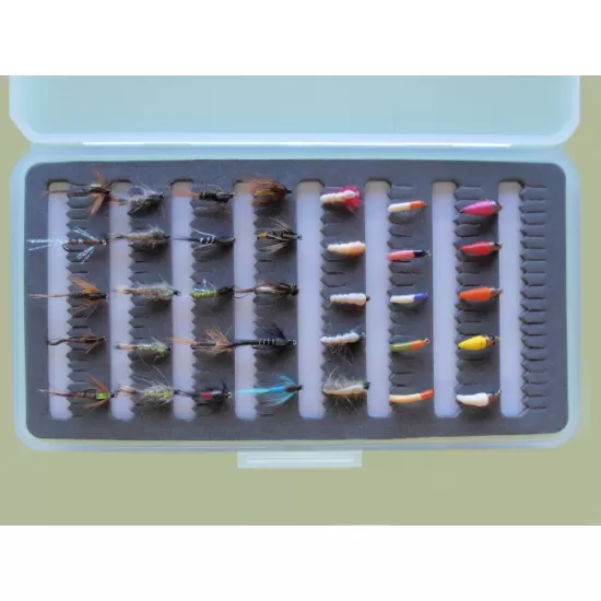 35 Nymph Flies in a Slimline box - Slot Foam