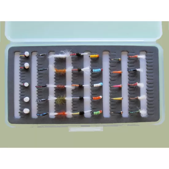 35 Buzzer Flies in a Slimline box - Slot Foam