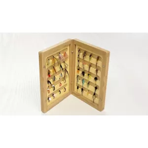 40 Flies in a Turrall Classic Bamboo Fly Box 