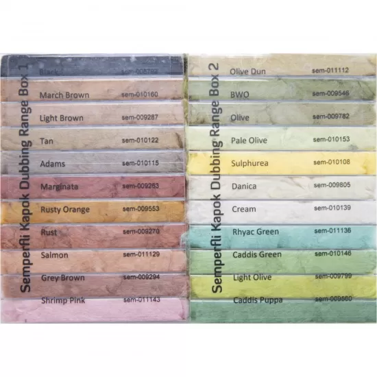 Kapok Dry Fly Dubbing FULL COLLECTION Dispenser