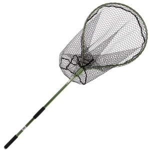 Snowbee Folding Salmon/Pike Landing Net with Rubber-Mesh 