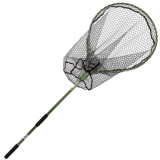 Snowbee Folding Salmon/Pike Landing Net with Rubber-Mesh 