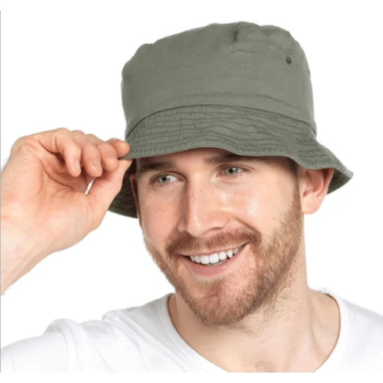 Mens Khaki Bucket Hat