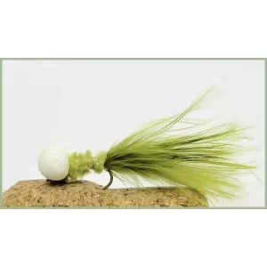 12 Barbless Booby Trout Flies Orange,Olive and Black