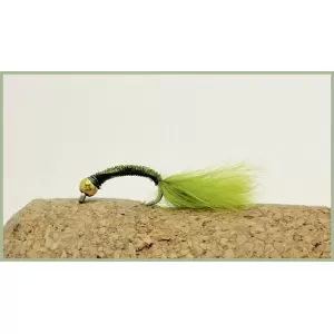Goldhead Copper Wire buzzer - Olive  Marabou
