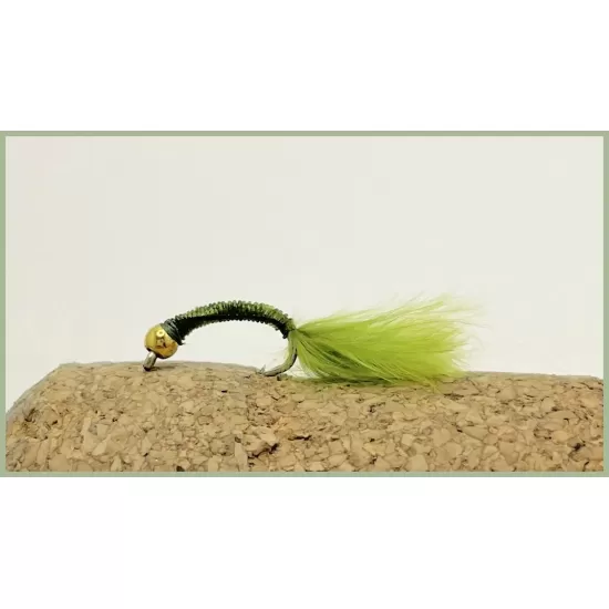 Goldhead Copper Wire buzzer - Olive  Marabou