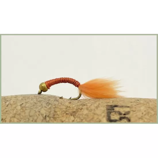 Goldhead Copper buzzer - Orange Marabou
