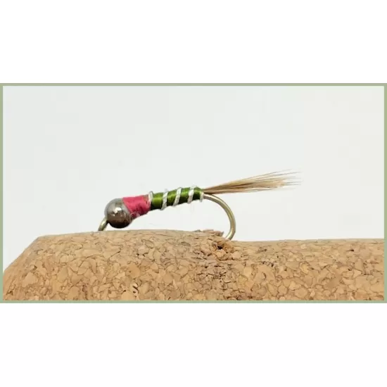 12 Mixed Tungsten Bead Perdigon Nymph