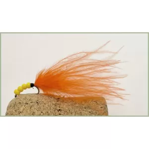 Orange and Yellow beaded Marabou