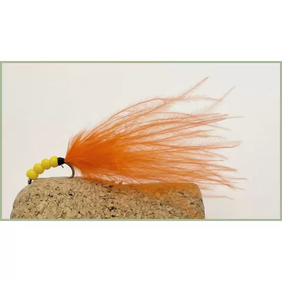 Orange and Yellow beaded Marabou