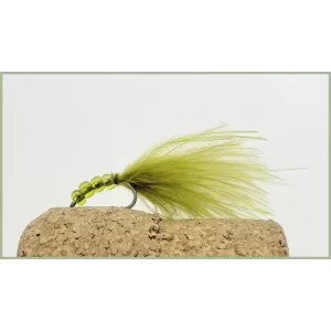 Olive Beaded Marabou