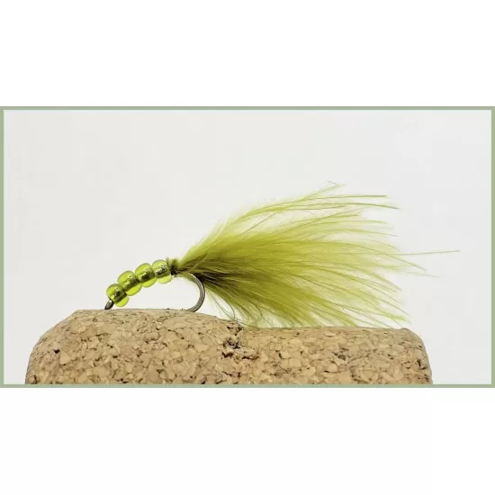 Olive Beaded Marabou