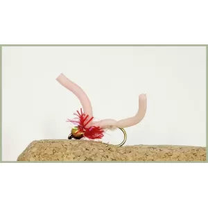 18 Barbless Mixed Gold Bead Fritz Squirmy Worm, Mixed Colours