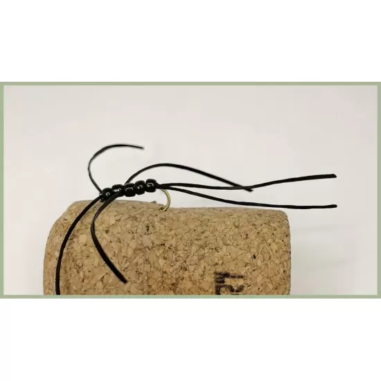 Black Spandex Spider - (beaded apps)