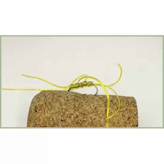 Barbless Yellow Spandex Spider  - (beaded apps)