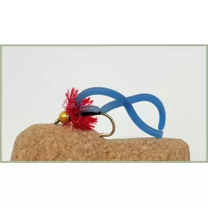 Goldhead Squirmy Blue Worm - Red Collar