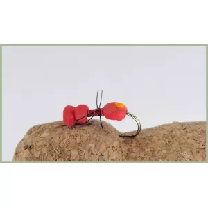 12 Dry Flies - Foam Ants, Black and Red