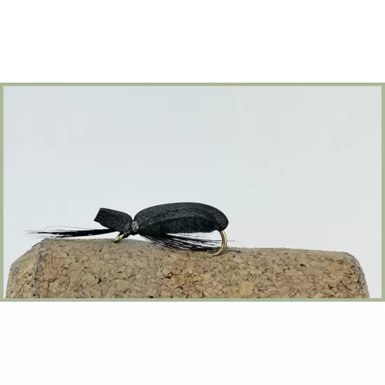 12 Dry Flies - Beetles, Black and Brown (Standards)