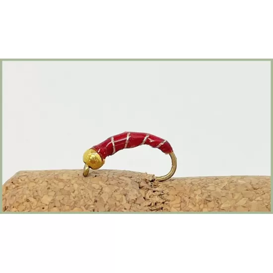 18 Goldhead Zebra Midge - Black, Olive, Red