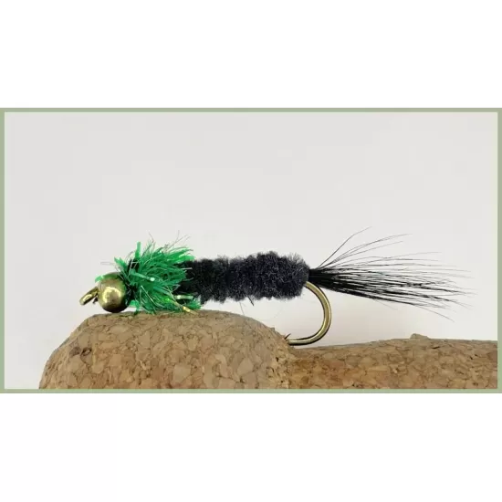 12 Goldhead and Unweighted Montana Red/Green Fritz