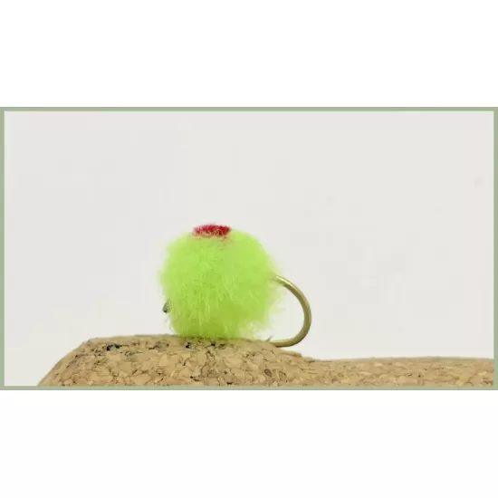 Barbless Chartreuse Red Spot Egg