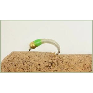 Barbless Goldhead White and Green Okey Dokey