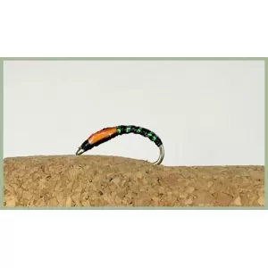 12 Barbless Epoxy Buzzer - Black and Olive Sparkle