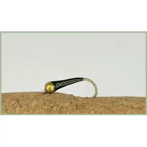 12 Barbless Goldhead Buzzer - SBK Olive and Black