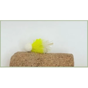Barbless Lime and White Booby Blob - UV Tail