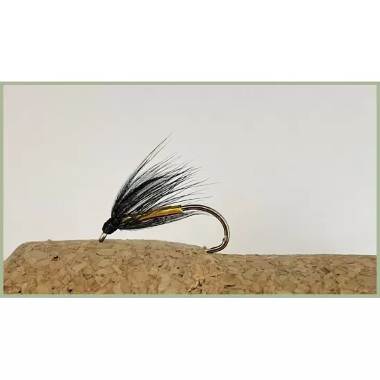 Barbless Black and Gold Spider Wet