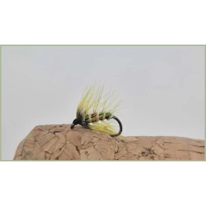Barbless Olive Hackle Bibio Wet Fly