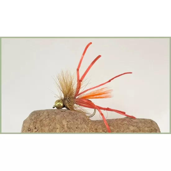 12 Flexi Daddy Long Legs - Orange, Black, Olive & Claret