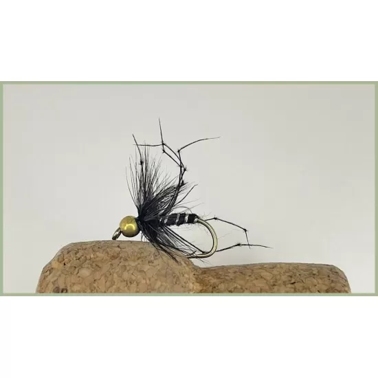 12 Barbless Goldhead Daddy long legs, Black, Standard, detached