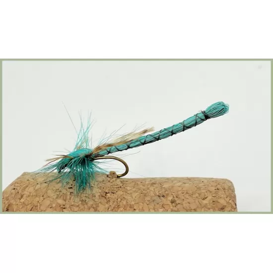 12 Barbless Teal and Royal Blue Dragon Fly