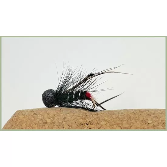 16 Barbless Coloured Booby Hopper - Claret, Black, Olive, Orange