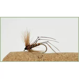 12 Barbless Hoppers Black, Brown & Olive