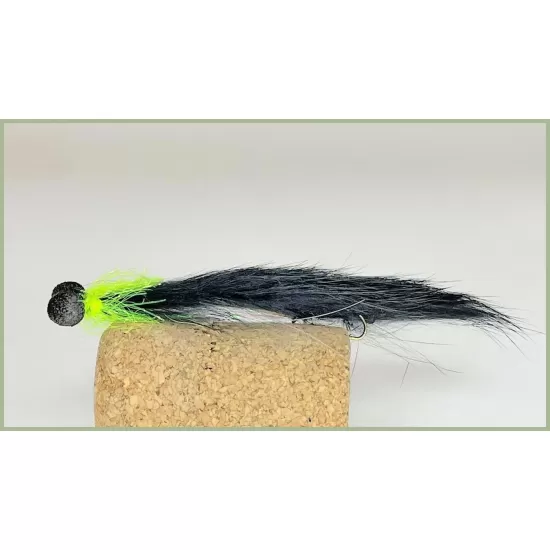 12 Barbless Booby Snake Zonkers White & Black Booby